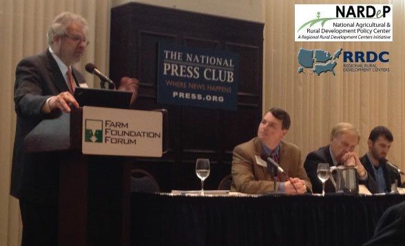 PICTURED: Larry Sanders presents the White Paper he co-authored with Shannon Ferrell at the National Press Club in Washington, DC on April 13, 2013. The event was sponsored by Farm Foundation.