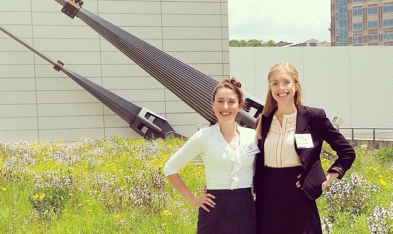   ..  Hayly Hoch, left, and Alyssa Gurklis completed a 10-week summer internship with Penn State Extension-Allegheny County in 2015. 