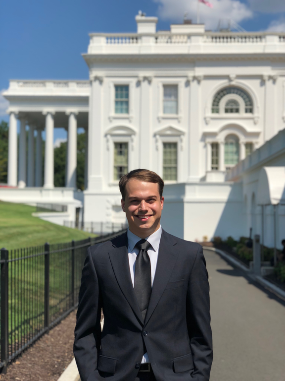 Tony Rice, a senior in agribusiness management in Penn State's College of Agricultural Sciences, was an intern at the White House and in the Office of the U.S. Trade Representative.   IMAGE: Courtesy Tony Rice 